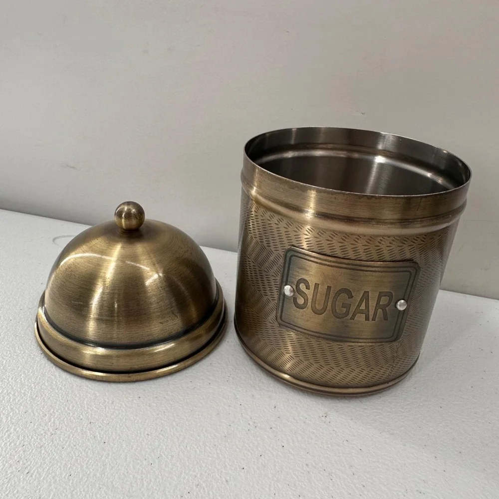Brass‎ Sugar Canister With Lid 6.5